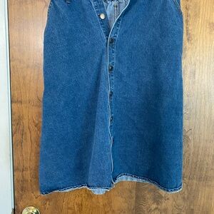 Blue Denim Button-Down Skirt